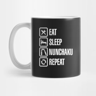 Eat Sleep Nunchaku Repeat (white) Mug